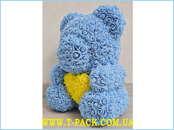 Blue Rose Bear with Heart