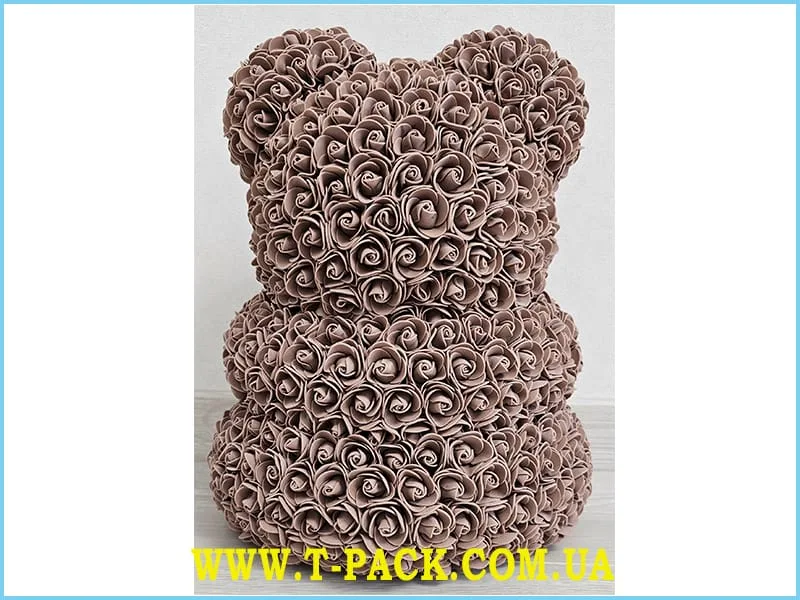 Мишка из роз коричневый_2