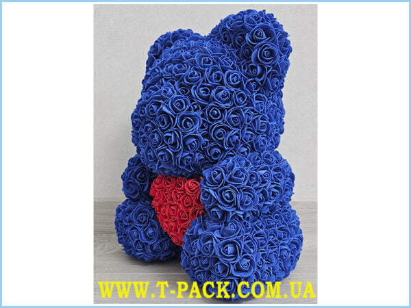 Blue Rose Bear with Heart