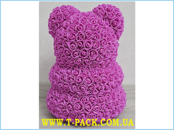 Neon pink rose teddy bear