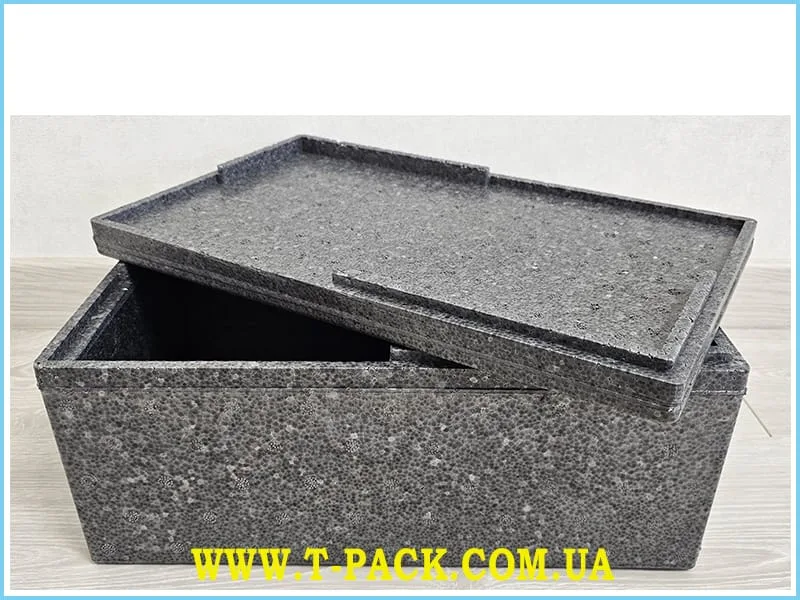 Термоконтейнер з пінопласту сірий 11л