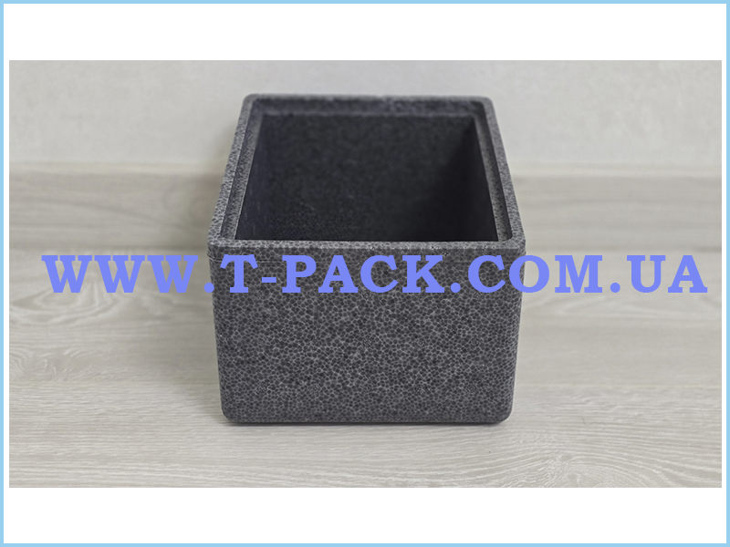 Термоконтейнер з пінопласту T-PACK графітовий (половинка 8л) - Зображення 2