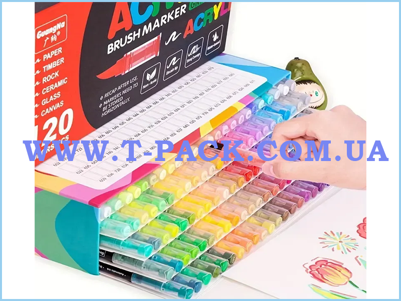 Набір акрилових маркерів GuangMa 120 кольорів - Зображення 3