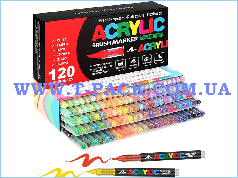 Набір акрилових маркерів GuangMa 120 кольорів