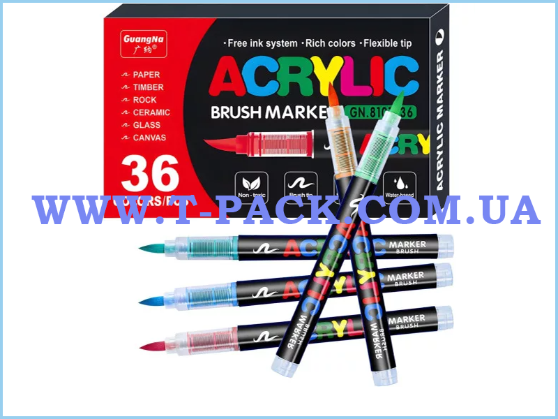 Набір акрилових маркерів GuangMa 36 кольорів